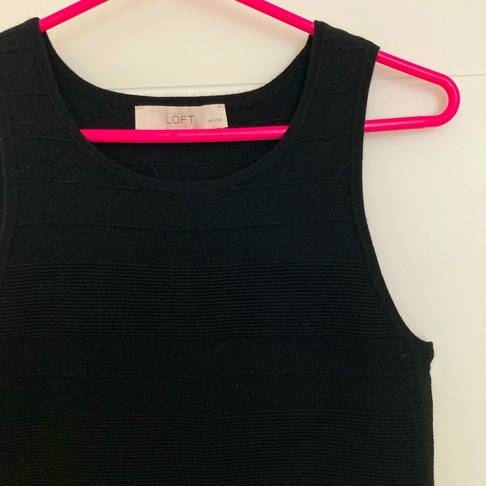Loft MP Black Ribbed Dress
